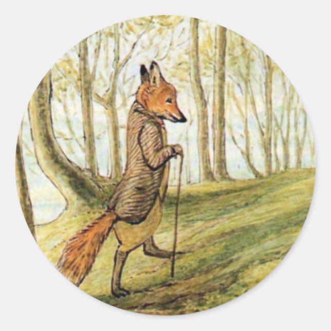 Mr. Tod In The Forest - Beatrix Potter Classic Round Sticker (Front)