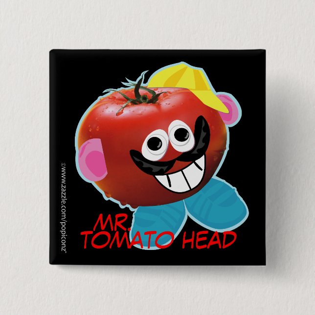 mr. tomato head humourous parody Button (Front)