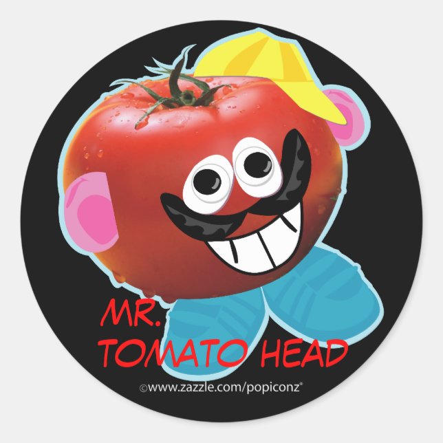 mr. tomato head humourous parody Sticker (Front)