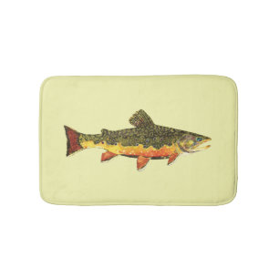 Mr. Trout Whiskers' Brookie, salvelinus fontinalis Bath Mat