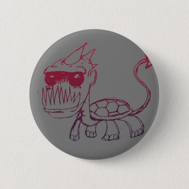 Mr. Turtle Monster 6 Cm Round Badge (Front)