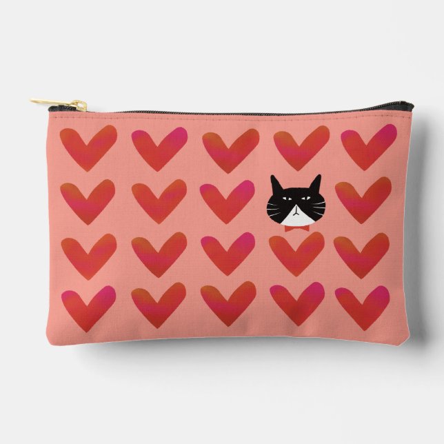 Mr. Valentine the Cat Accessory Pouch (Front)