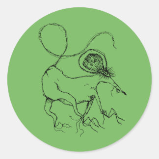 mr vomit classic round sticker
