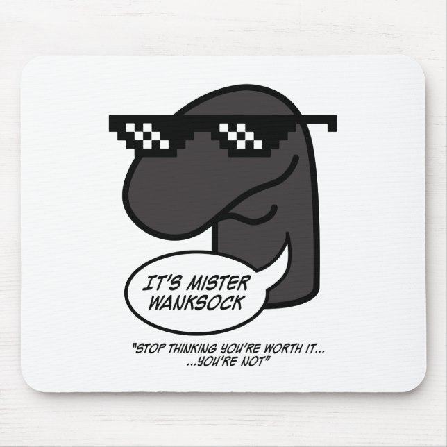 Mr Wanksock Mouse Pad. Mouse Mat (Front)