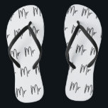 Mr, Wedding/Bucks/Wedding Rehearsal Thin Strapped  Flip Flops<br><div class="desc">What better way to announce that your a proud Mr then with these cool thin strapped thongs/flip flop, footwear. Strap comes in a variety of colors. Style: Adult Flip Flops, Thin straps The beach is calling, and these jandals are your answer! Pay ode to the summer and free your toes....</div>