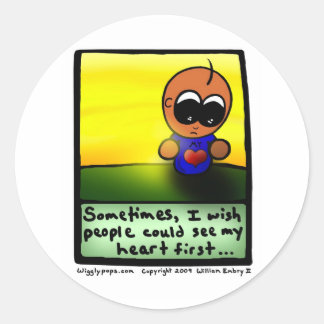 Mr. Wigglypops Wish you could see my heart first Classic Round Sticker