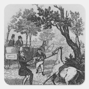 Mr. Winkle and Mr. Pickwick trying to control Square Sticker