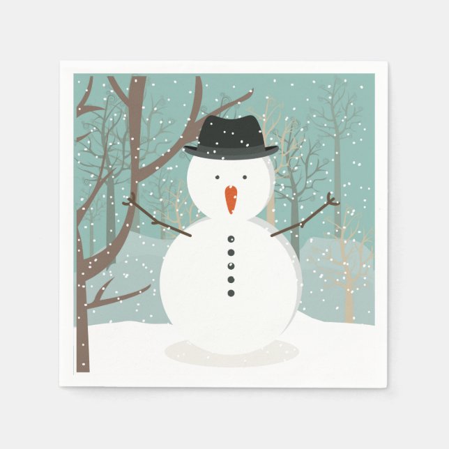 Mr. Winter Snowman Napkin (Front)