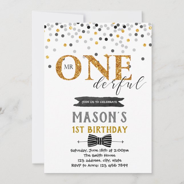 Mr wonderful birthday invitation (Front)