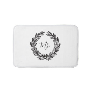 Mr Wreath White Bath Mat