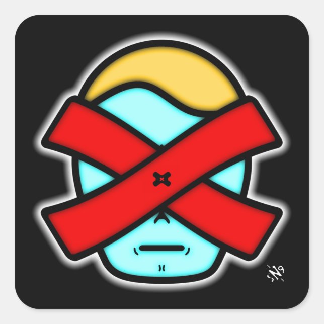 Mr X - Anonymous mysterious person v2 Square Stick Sticker (Front)