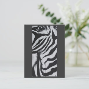 Mr. Zebra Wildlife African Plains Original Art Postcard