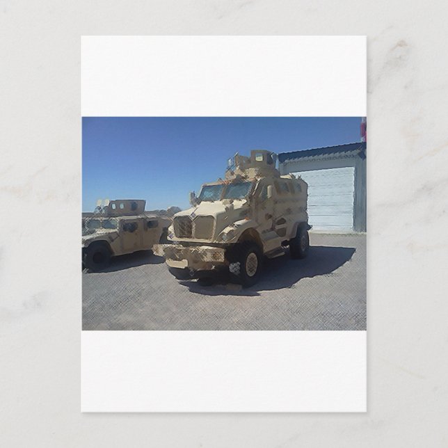 MRAP US MILITARY ARMOR POSTCARD (Front)