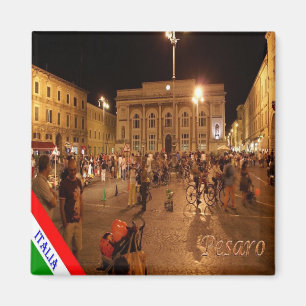 MRC008 PESARO By Night, Italy, Fridge Magnet