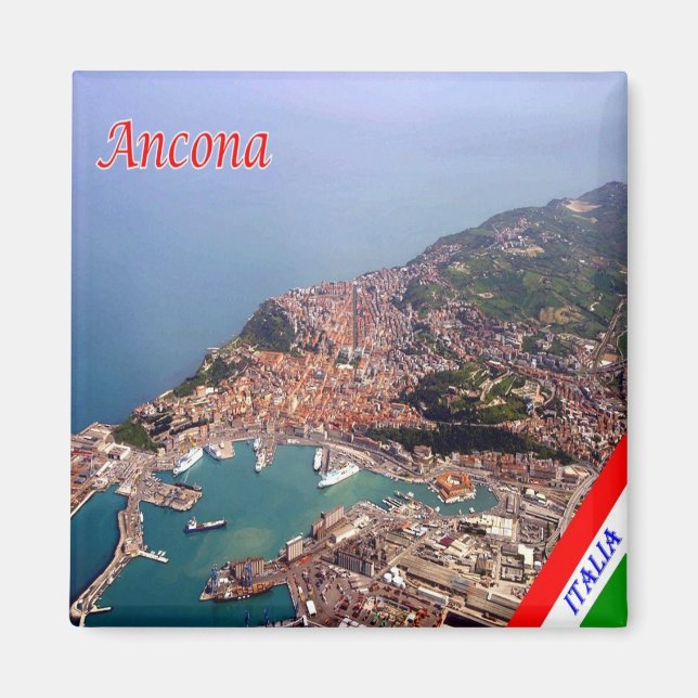 MRC026 ANCONA Panorama, Marche, Italy, Fridge Magnet (Front)