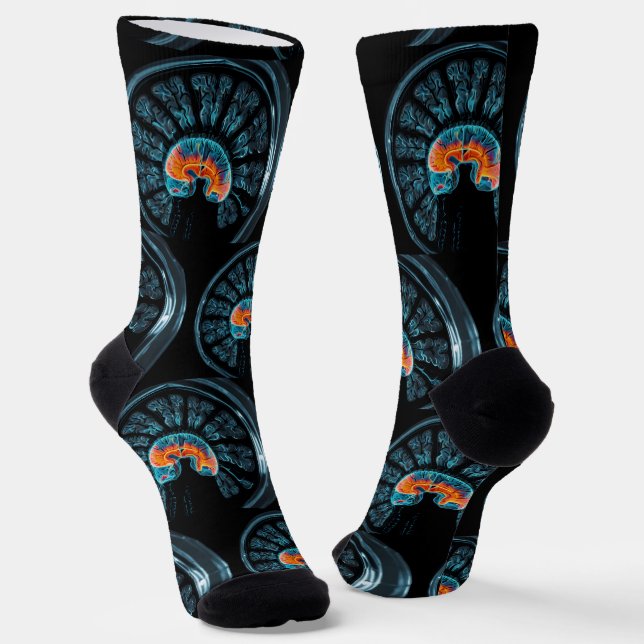 MRI brain scan Socks (Angled)
