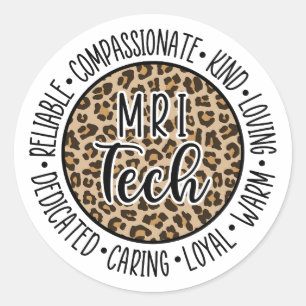 MRI Technologist Leopard, Radiology, MRI Tech Classic Round Sticker