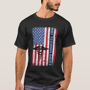 Mri Technologist Xray Tech Us Flag Lab T-Shirt