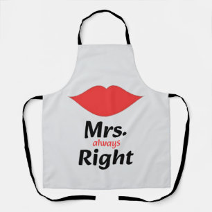 Mrs. Always Right Red Lips Matching Apron
