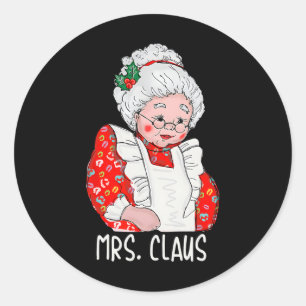 Mrs and Mr Santa Claus Couples Matching Christmas  Classic Round Sticker
