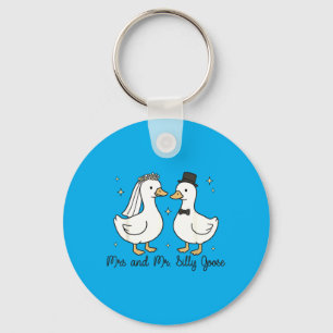 Mrs And Mr Silly Goose Wedding Party Funny 1 Key Ring