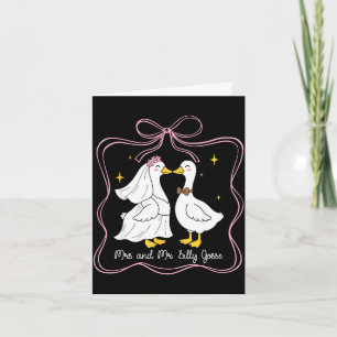 Mrs and mr silly goose wedding party funny card