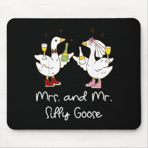 Mrs And Mr Silly Goose Wedding Party Funny Mouse Mat