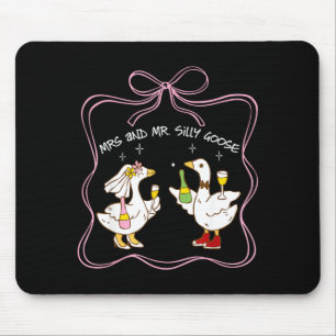 Mrs and mr silly goose wedding party funny  mouse mat