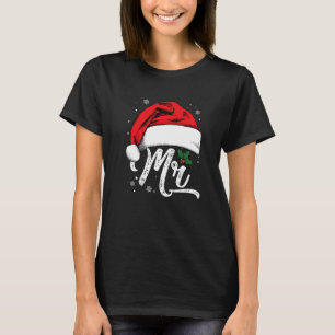 Mrs And Mrc Santa Christmas Couples Matching Pajam T-Shirt