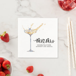 Mrs and Mrs Engagement Party Napkin