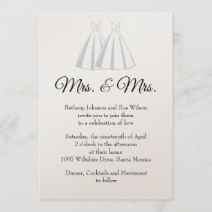 Mrs and Mrs Gay Wedding Invitation