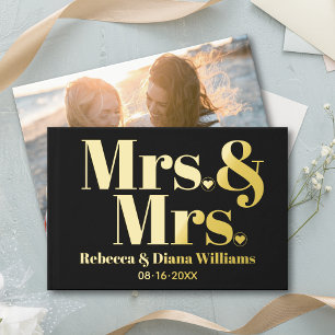 Mrs. and Mrs. lesbian black photo wedding Guest Book