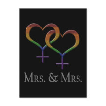 Mrs. and Mrs. Lesbian Pride Rainbow Symbols
