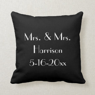 Mrs. and Mrs. Lesbian Wedding Anniversary Cushion
