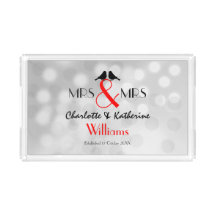 Mrs And Mrs Lesbian Wedding Gift  Acrylic Tray