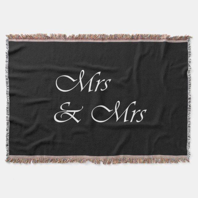 Mrs and Mrs Monogram Throw Blanket (Front)