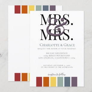 Mrs and Mrs Rainbow Gay Elegant Wedding Announcement