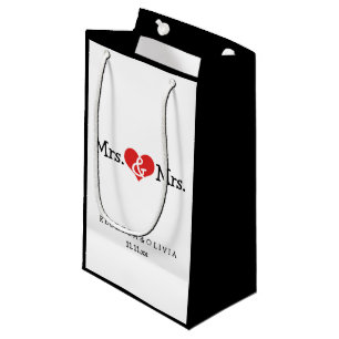 Mrs and Mrs Two Brides Wedding Customisable Small Gift Bag