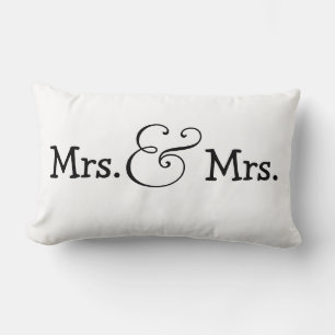 Mrs and Mrs Two Brides Wedding Gift Lumbar Cushion