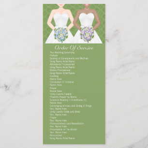 Mrs and Mrs Two Brides Wedding Service Order Programme