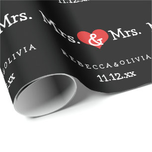 Mrs and Mrs Two Brides Wedding Wrapping Paper