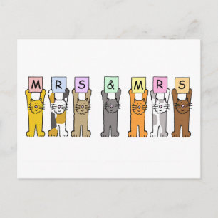 Mrs and Mrs Wedding Congratulations Postcard