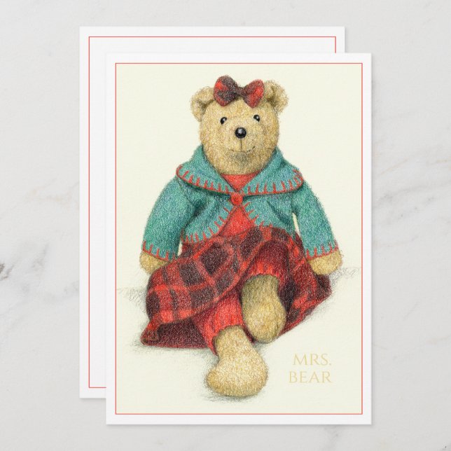 MRS. BEAR 5x7 Flat Christmas Card (Front/Back)