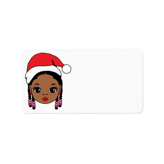 Mrs. Black Santa Melanin Christmas Claus Men  Label (Front)