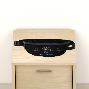 Mrs black white newlywed bum bags