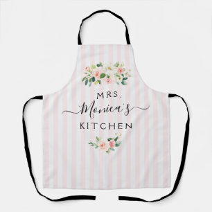 MRS.   blush floral personalised Apron