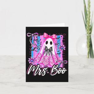 Mrs Boo Boujee Coquette Bow Retro Halloween Costum Card