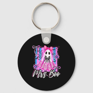 Mrs Boo Boujee Coquette Bow Retro Halloween Costum Key Ring