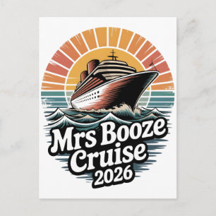 Mrs Booze Cruise 2026 Matching Couples Announcement Postcard