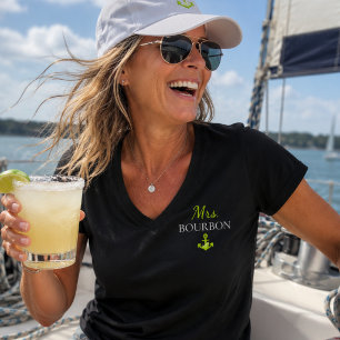 Mrs. Bourbon Wedding Anniversary Nautical Sailing T-Shirt